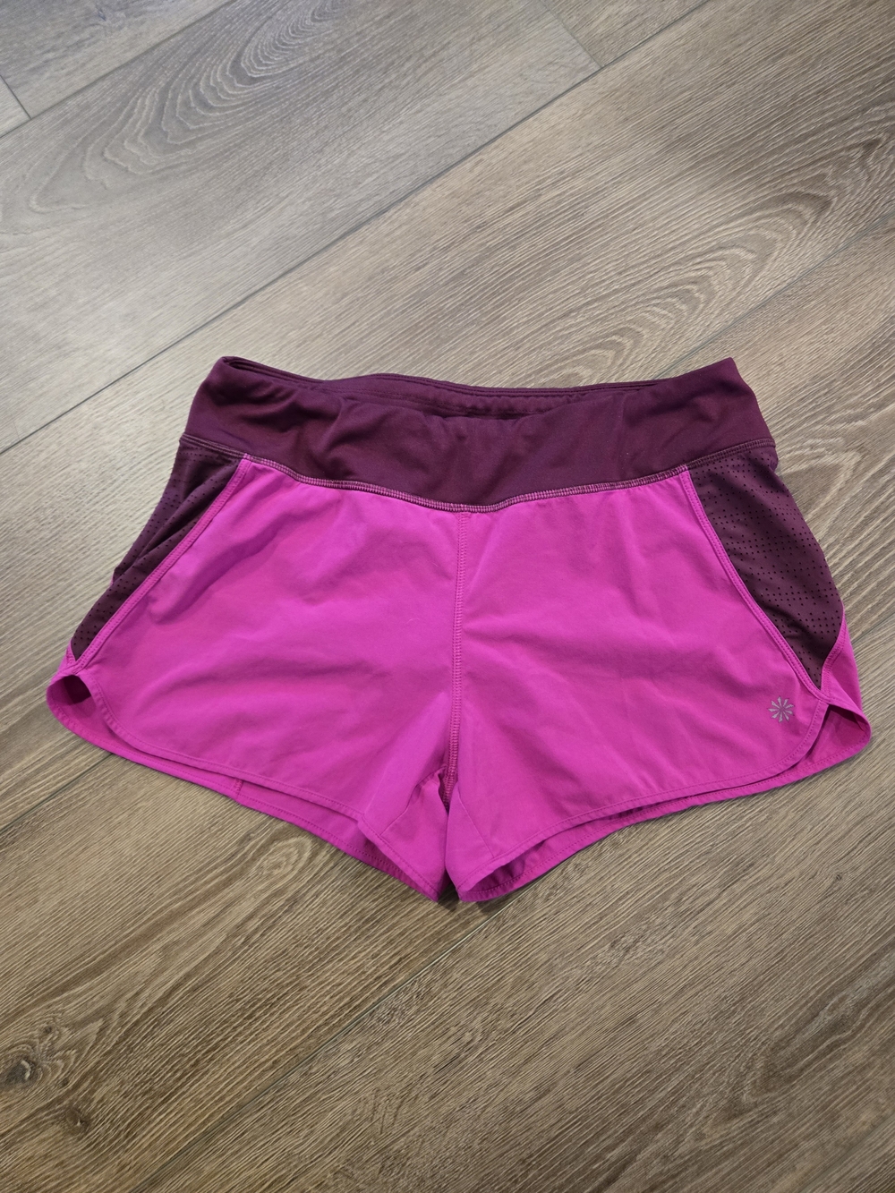 Athleta Two-Tone Pink and Plum Athletic Shorts